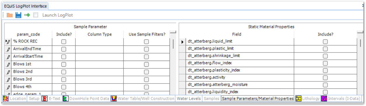 PRO_LogPlot-Sample-Parameters-Tab