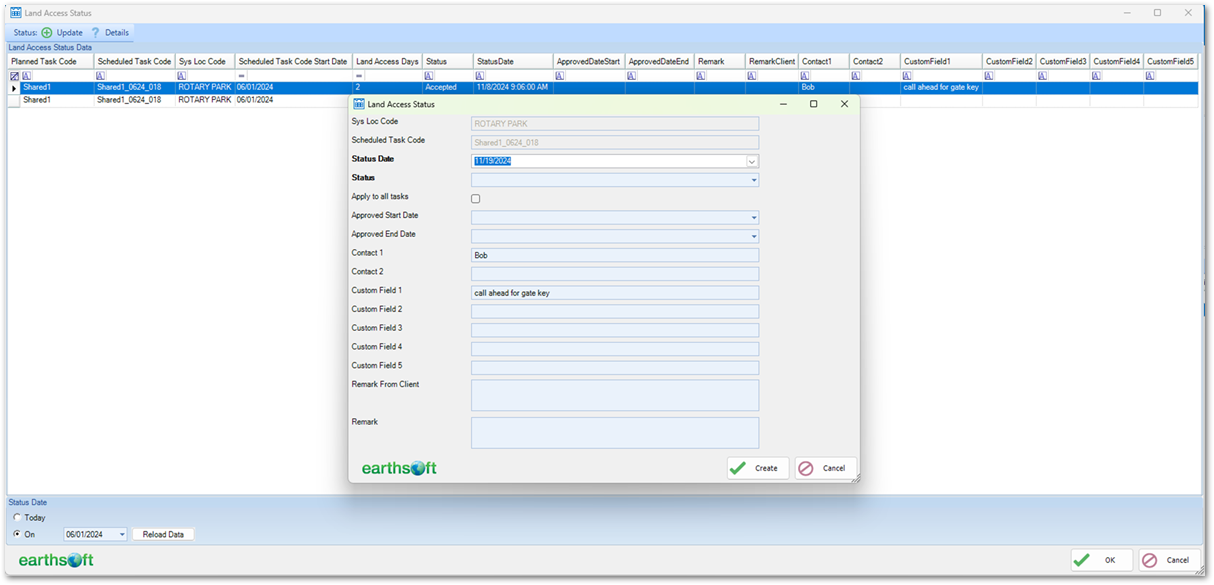 SPM-Land_Access_Status_Window